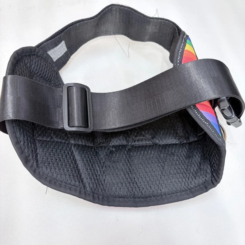 Joyride Dog Harness XL Rainbow Stripe Reflective Side-Clip No-Pull Pride